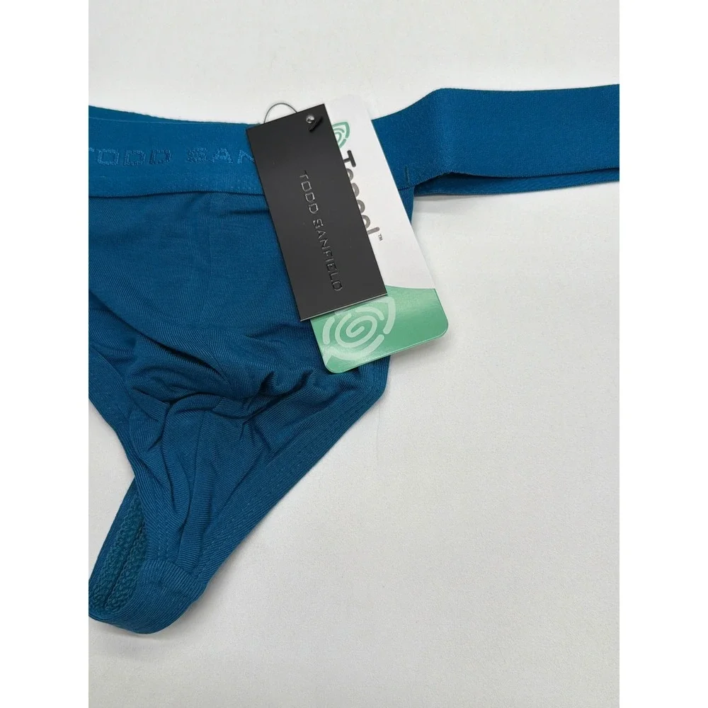 Todd Sanfield Essential Thong Teal Blue Tencel Men's Underwear ES1704 Size S NWT